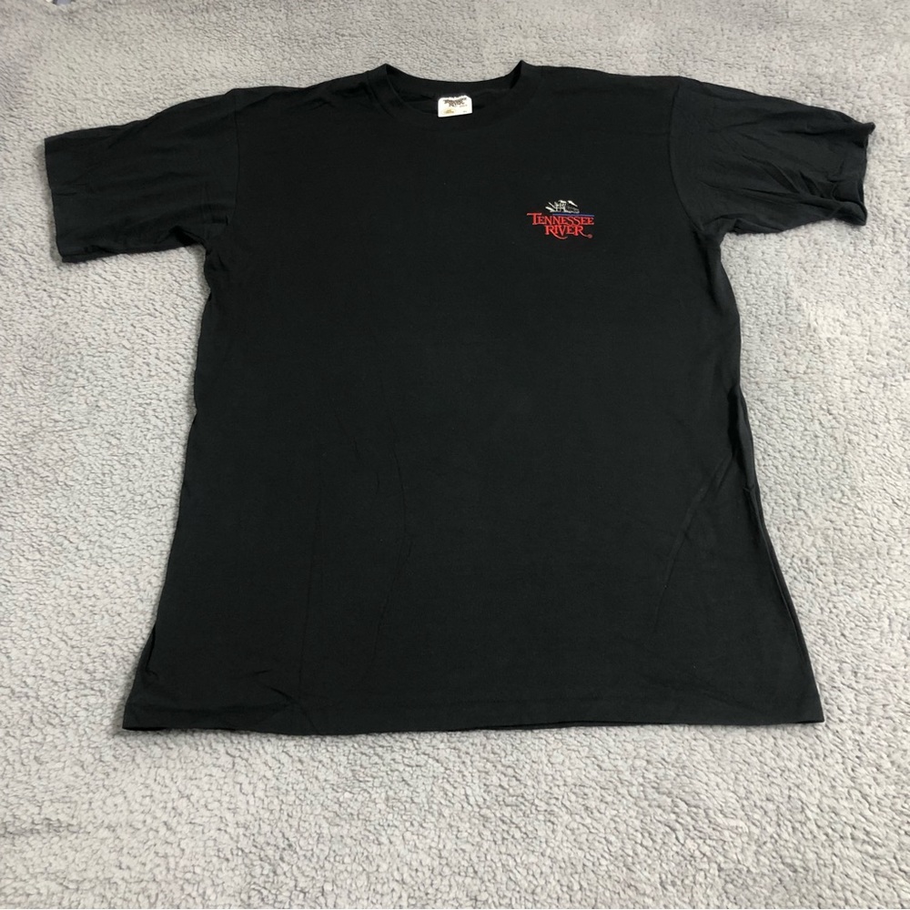 Vintage Deadstock  Logo Tennessee River XL lSingle Stitch T-Shirtt Black